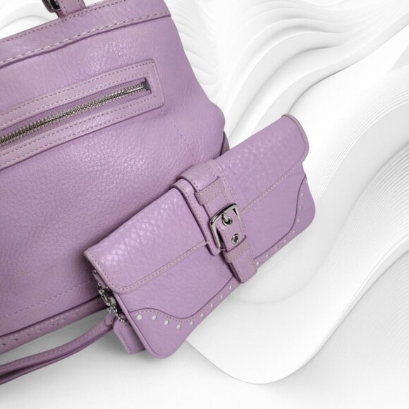 COACH Vintage Hamptons Satchel in lavender with wallet/wristlet set 5055 - Picture 2 of 9